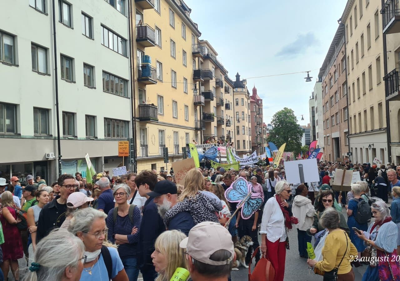 Demonstrationståget genom Stockhom